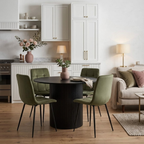 Birlea Axel Round Fluted Dining Table with 4 Chairs 120cm