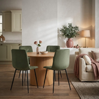 Birlea Axel Round Fluted Dining Table with 4 Chairs 120cm