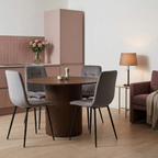 Birlea Axel Round Fluted Dining Table with 4 Chairs 120cm