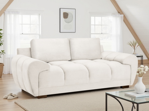 Beehive Azzuro Chenille 2 Seater Sofa 205cm in Cream