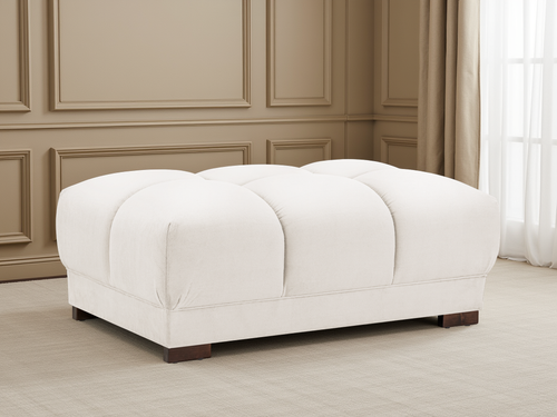 Beehive Azzuro Chenille Footstool in Cream