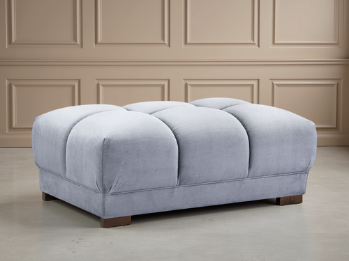Beehive Azzuro Chenille Footstool in Grey