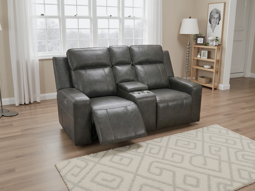Beehive Barcelona Leather Electric Recliner 2 Seater Sofa 194cm in Grey