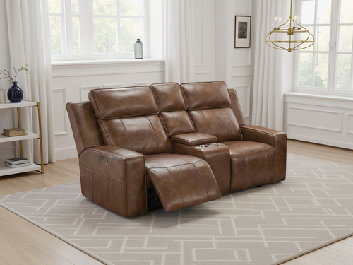 Beehive Barcelona Leather Electric Recliner 2 Seater Sofa 194cm in Brown