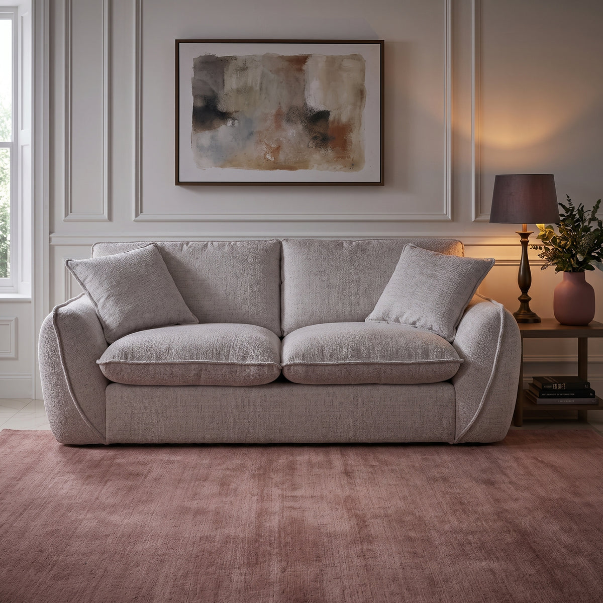 Beehive Berlin Fabric 2 Seater Sofa 192cm in Beige