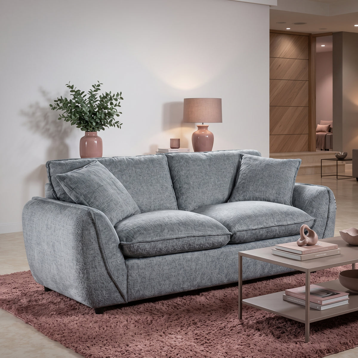 Beehive Berlin Fabric 2 Seater Sofa 192cm in Grey