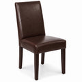 Brown Barcelona Bonded Leather Dining Chair, Dark Leg