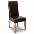 Brown Barcelona Leather Dining Chair, Light Leg