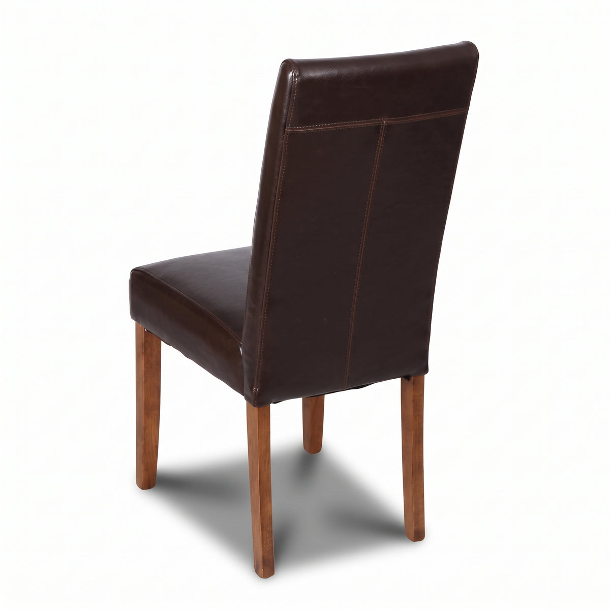 Brown Barcelona Bonded Leather Dining Chair, Dark Leg