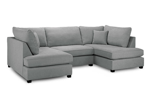 Beehive Carnaby Fabric U-Shaped Corner Sofa 281cm in Grey