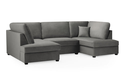 Beehive Carnaby Plush U-Shaped Corner Sofa 281cm in Grey