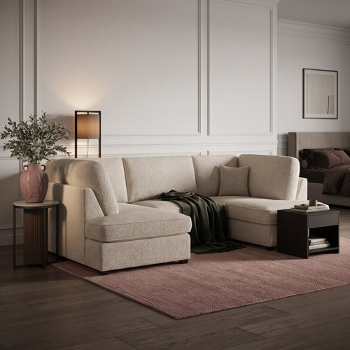 Beehive Carnaby Boucle U-Shaped Corner Sofa 281cm in Beige