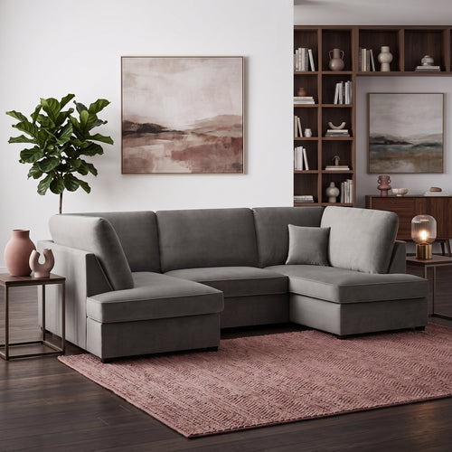 Beehive Carnaby Fabric U-Shaped Corner Sofa 281cm in Grey