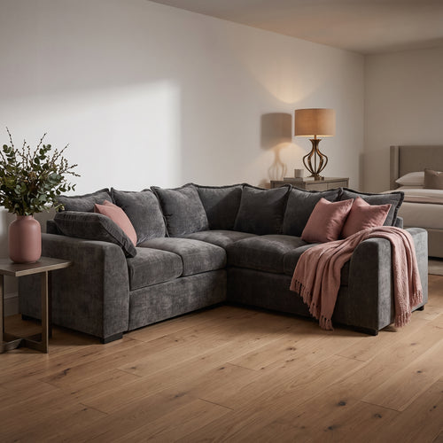 Beehive Colbee Fabric Large Corner Sofa 210cm in Grey