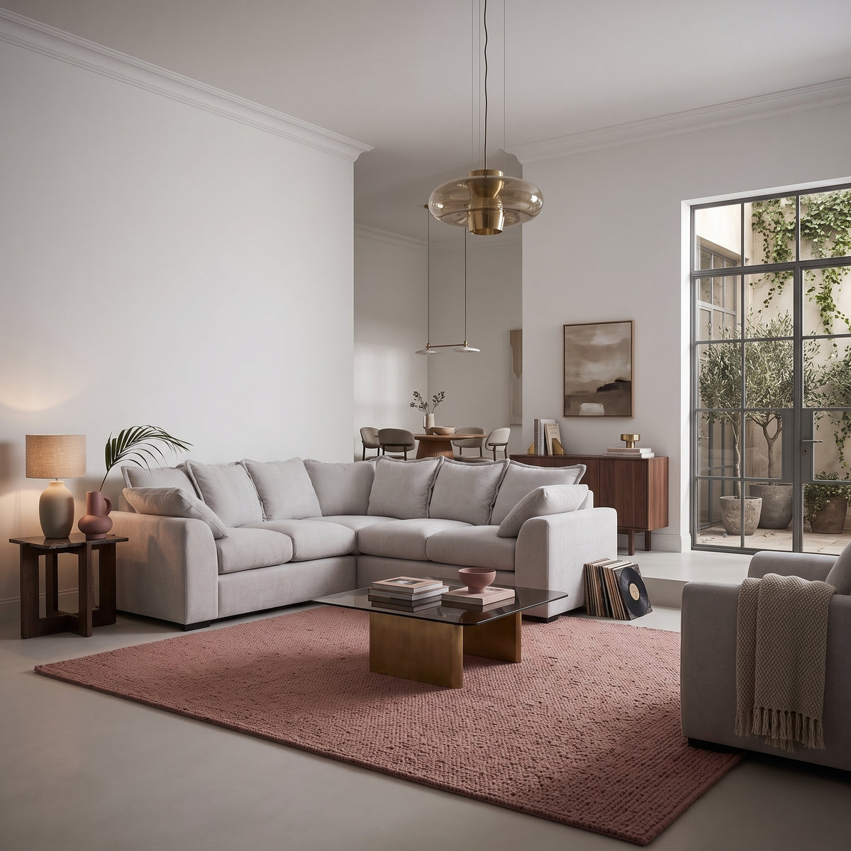 Beehive Colbee Fabric Large Corner Sofa 210cm in Natural