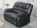 Conrad Manual Recliner Sofa Black 2 Seater
