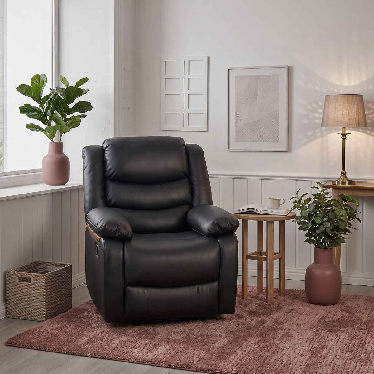 Beehive Conrad Faux Leather Manual Recliner Armchair