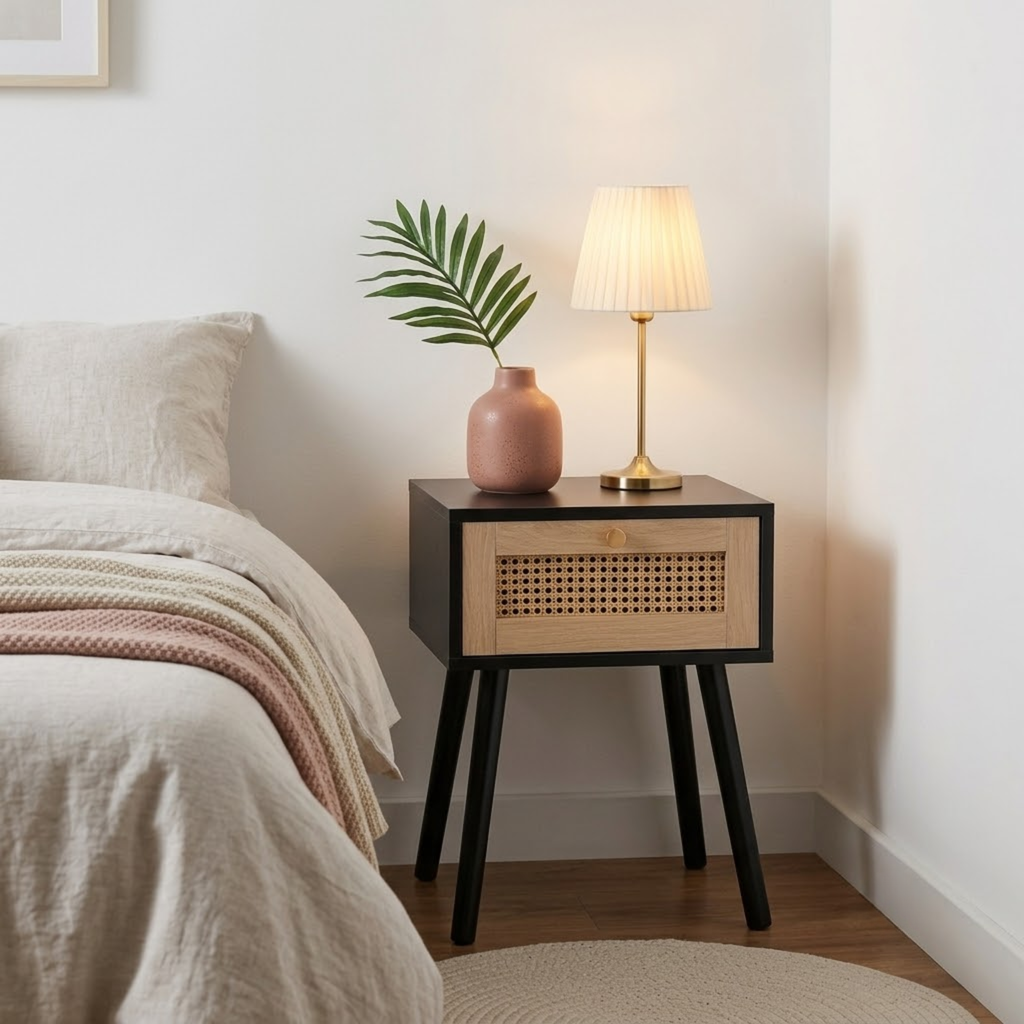Croxley 1 Drawer Rattan Bedside