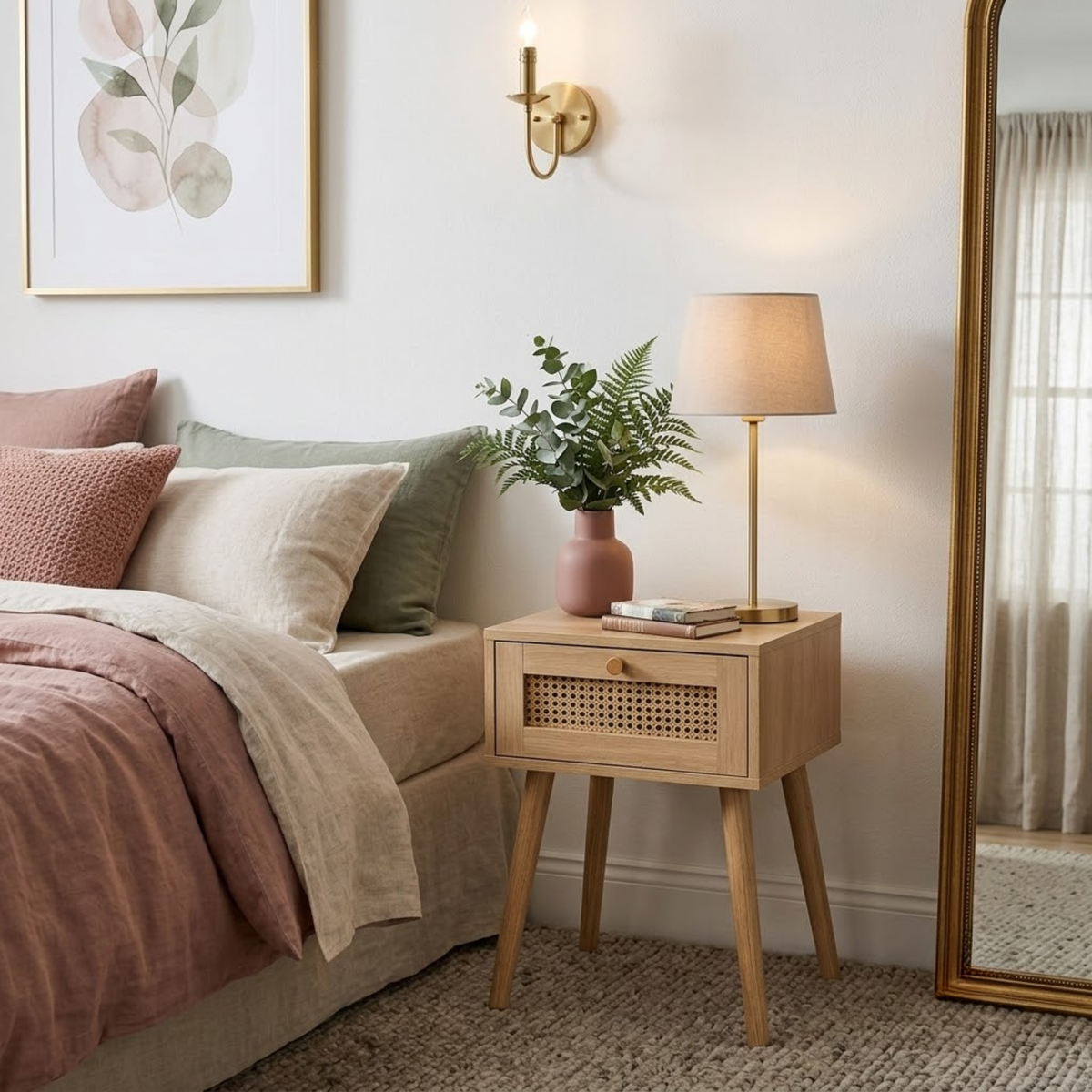 Croxley 1 Drawer Rattan Bedside