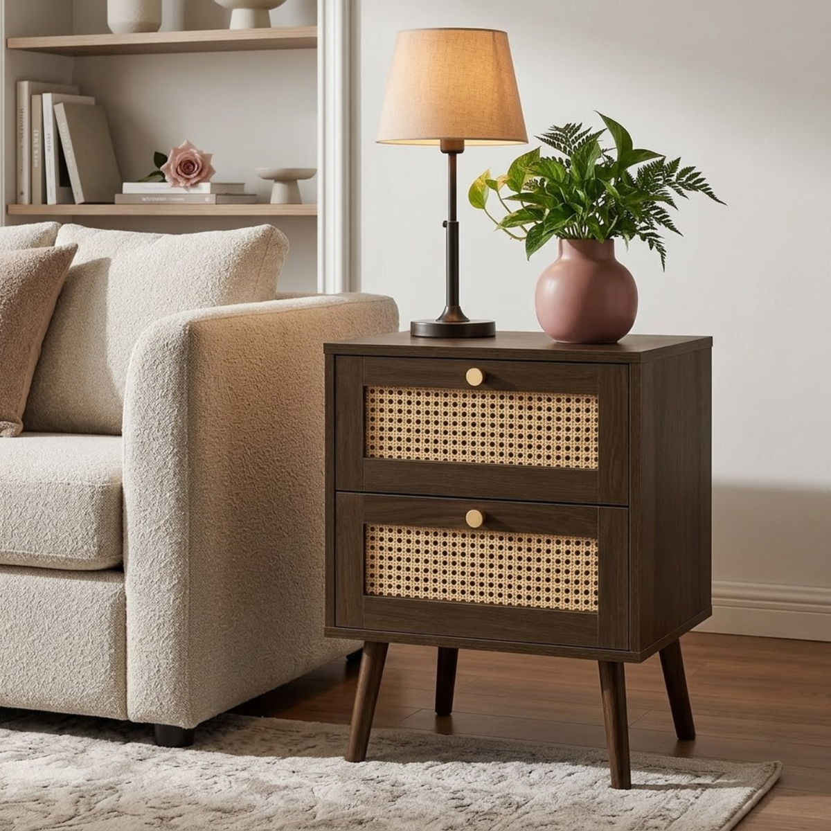 Croxley 2 Drawer Rattan Bedside
