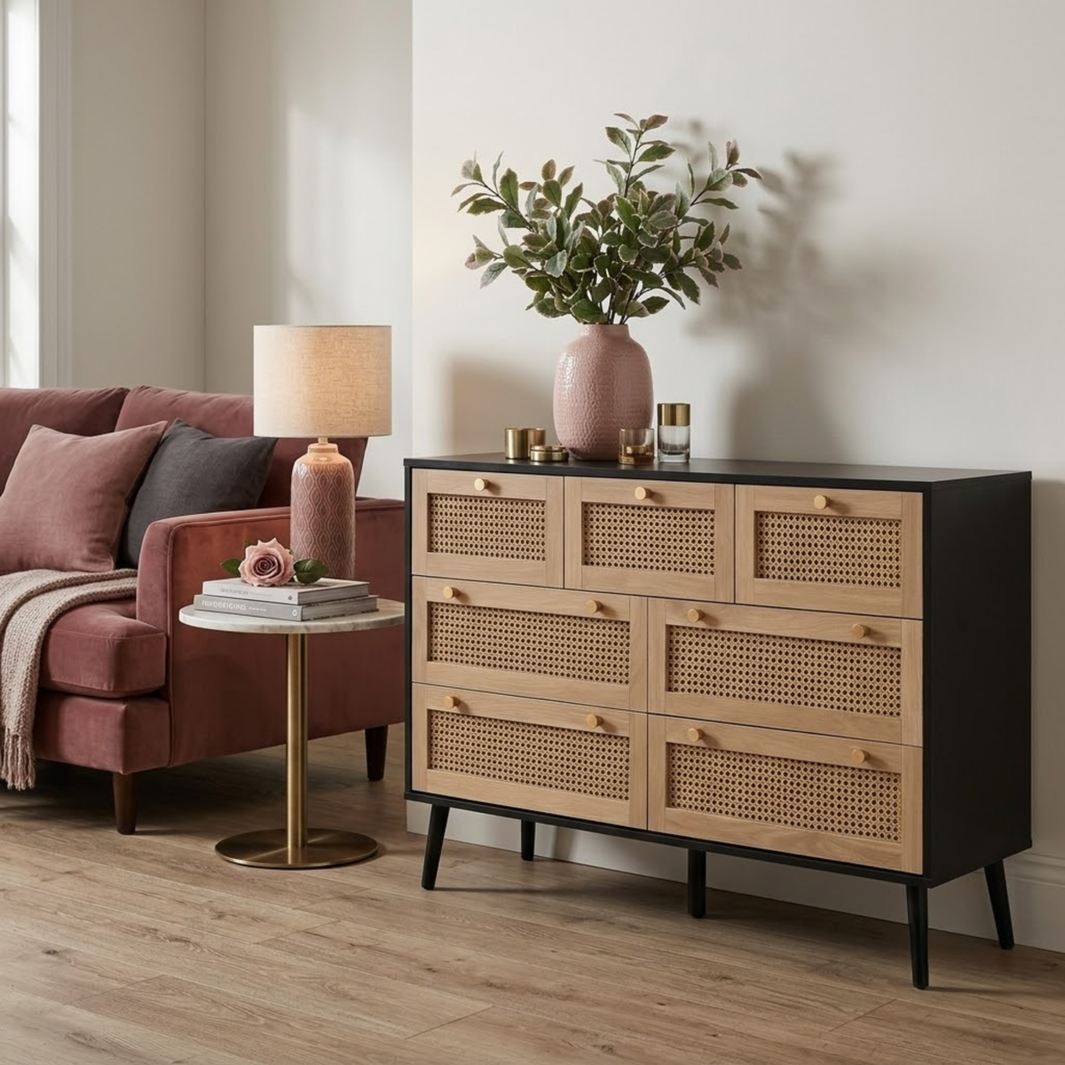 Croxley 7 Drawer Rattan Chest