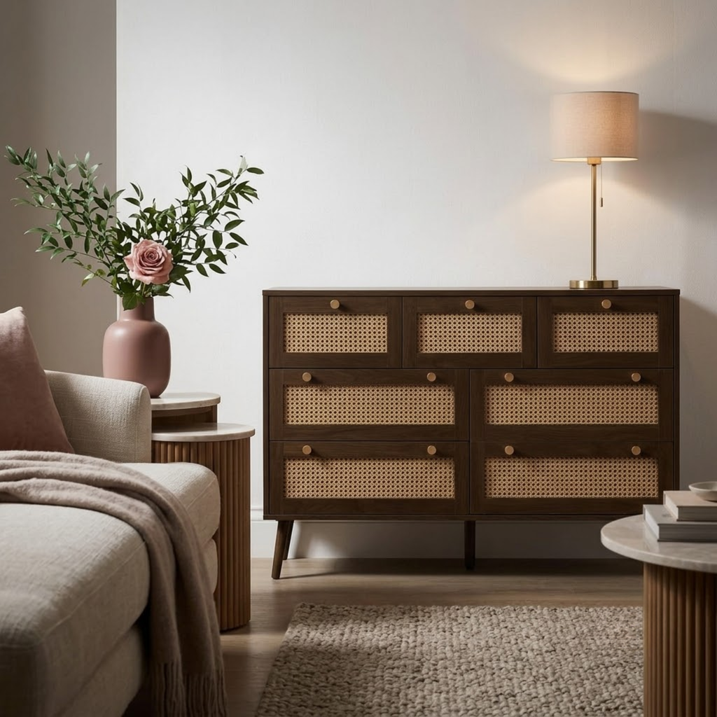 Croxley 7 Drawer Rattan Chest