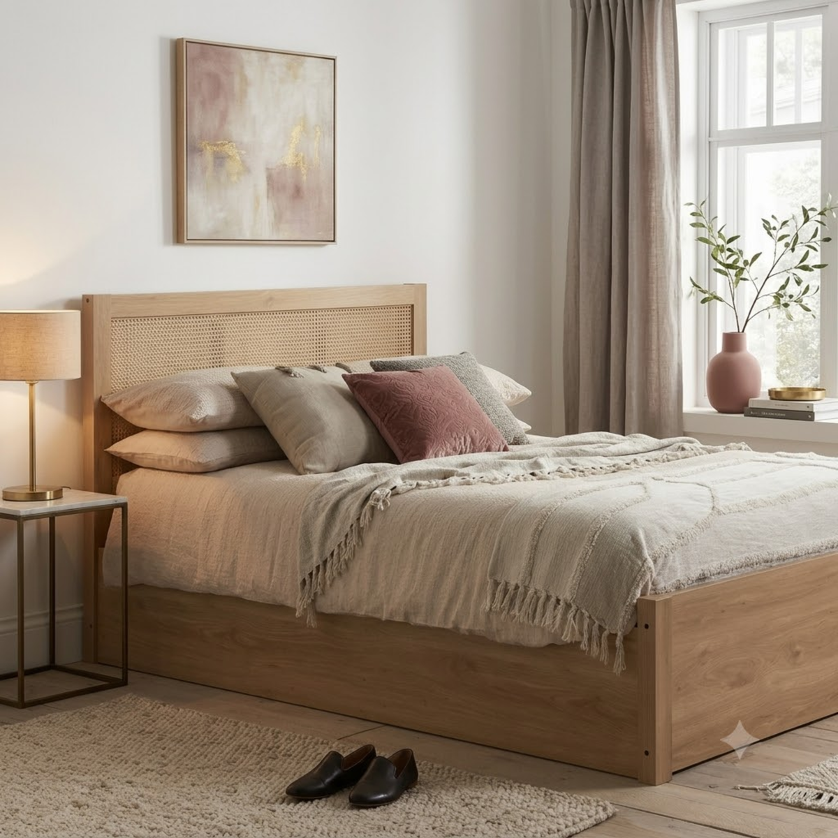 Croxley Ottoman Double Rattan Bed