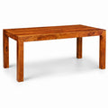 Cube Sheesham Wood Dining Table, Honey, 180cm