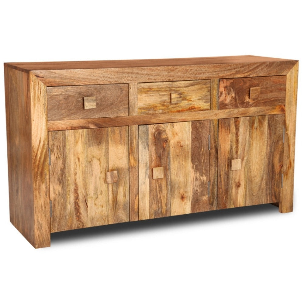 Dakota Mango Wood 3 Cupboard Sideboard 140cm