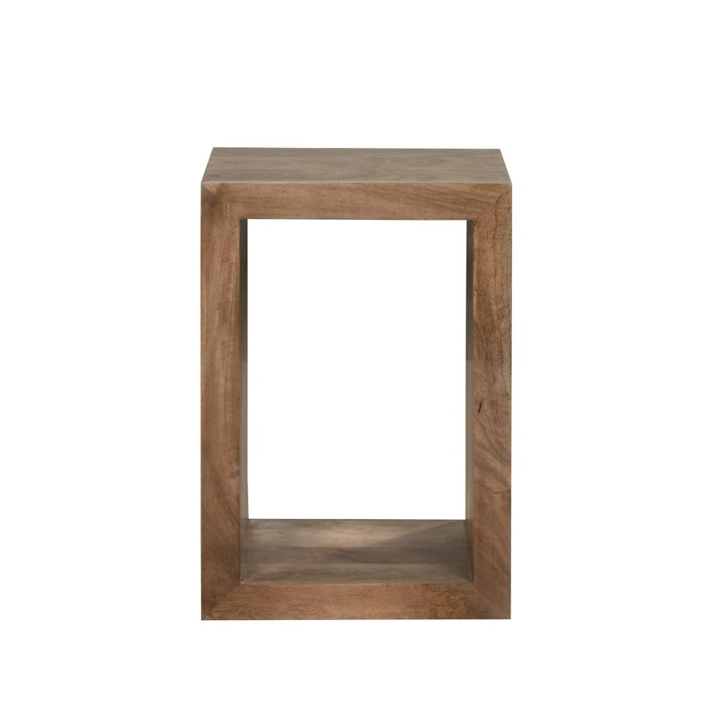Dakota Mango Wood Rectangular Cube 48cm