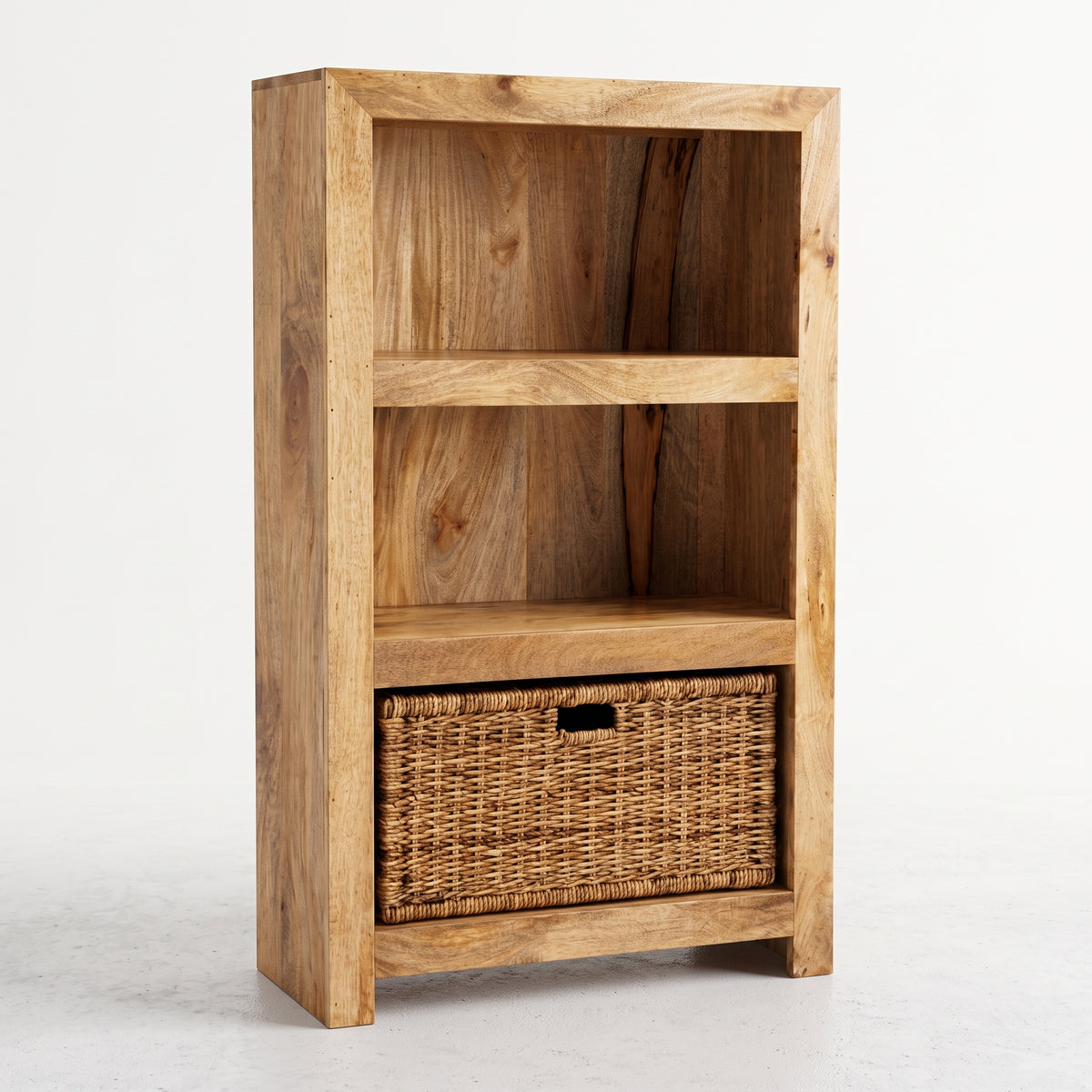 Dakota Bookcase with Basket, 77cm