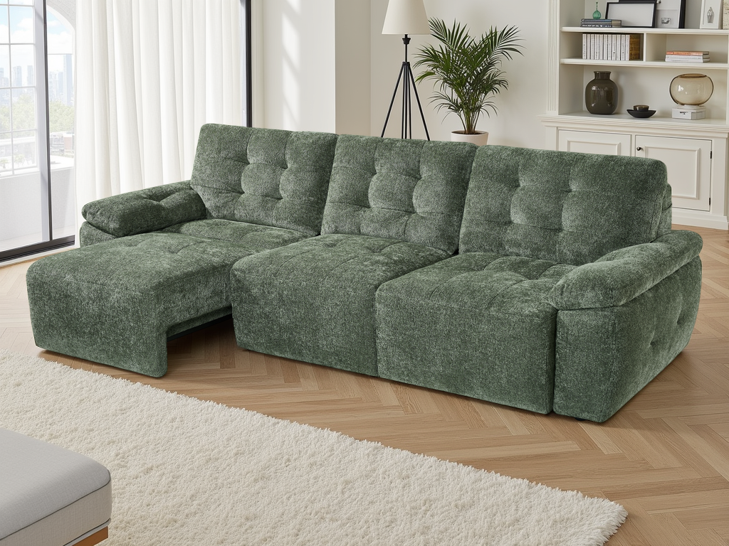 Dallas Electric Sofabed Green 3 Seater