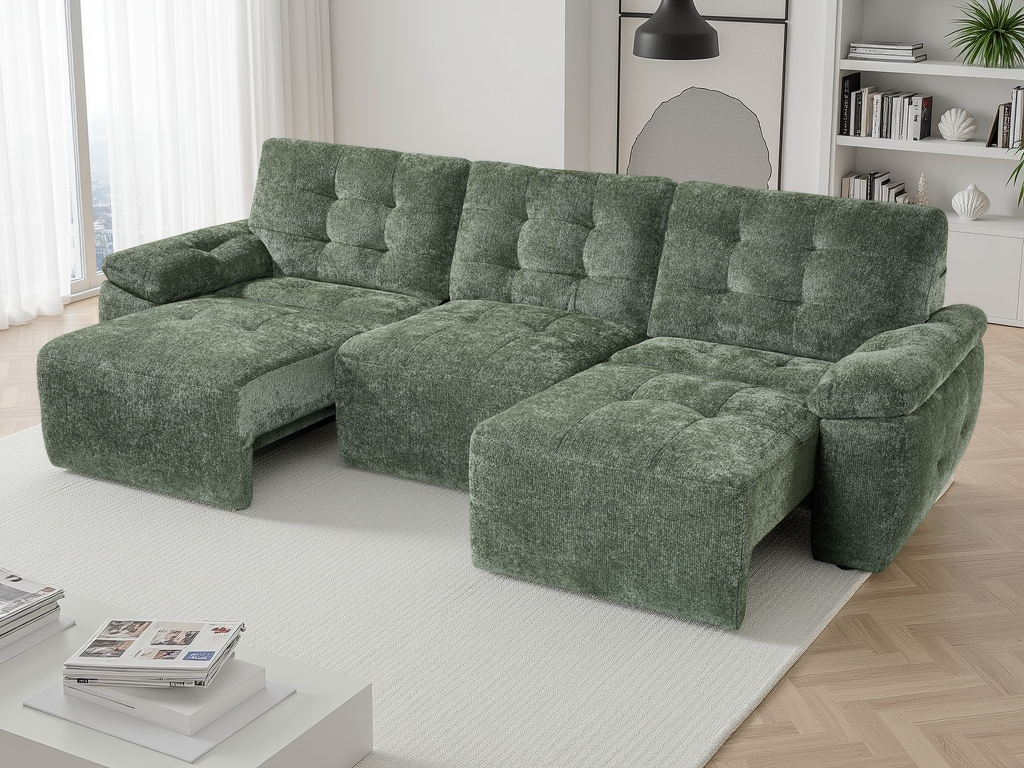 Dallas Electric Sofabed Green 3 Seater