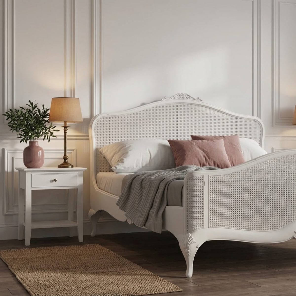 Etienne Rattan Double Bed
