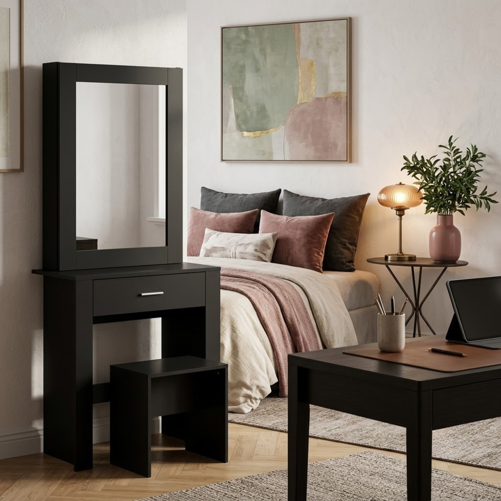 Evelyn 1 Drawer Sliding Mirror Dressing Table