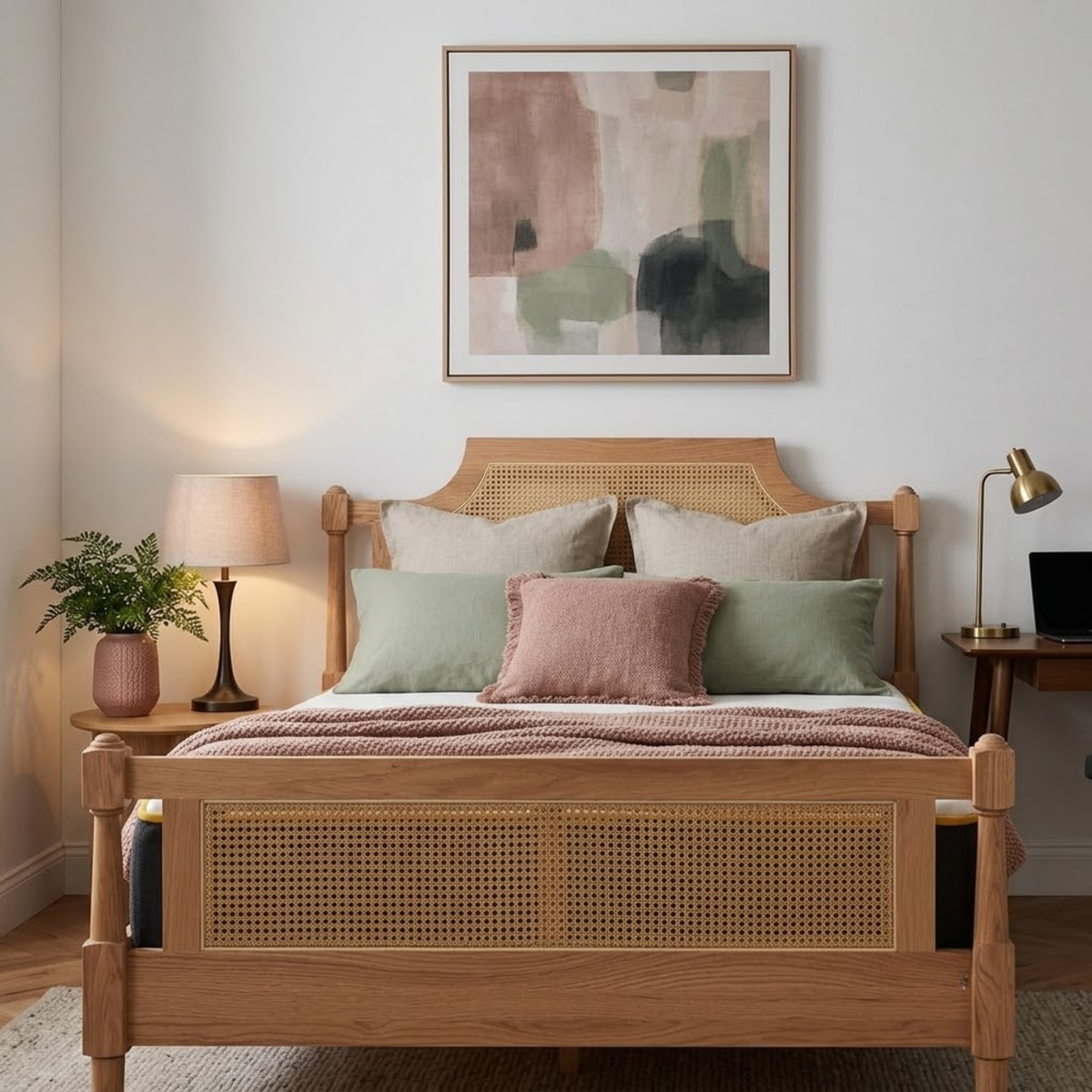Geneva King Rattan Bed