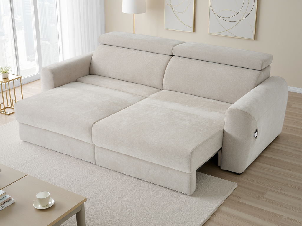 Dakota Electric Sofabed Beige 3 Seater