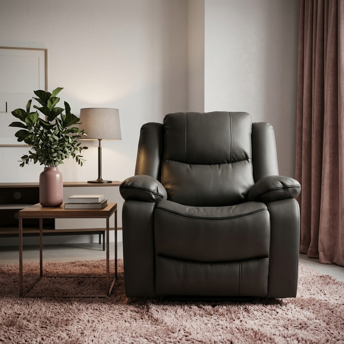 Beehive Harald Faux Leather Electric Recliner Armchair in Grey