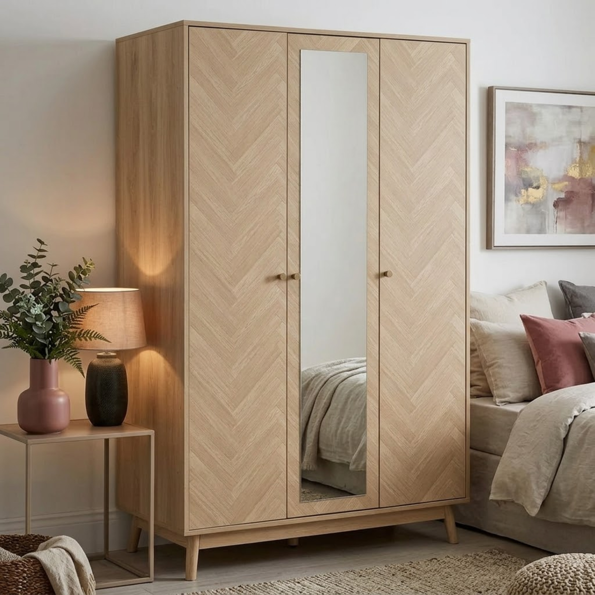 Herringford 3 Door Wardrobe With Mirror