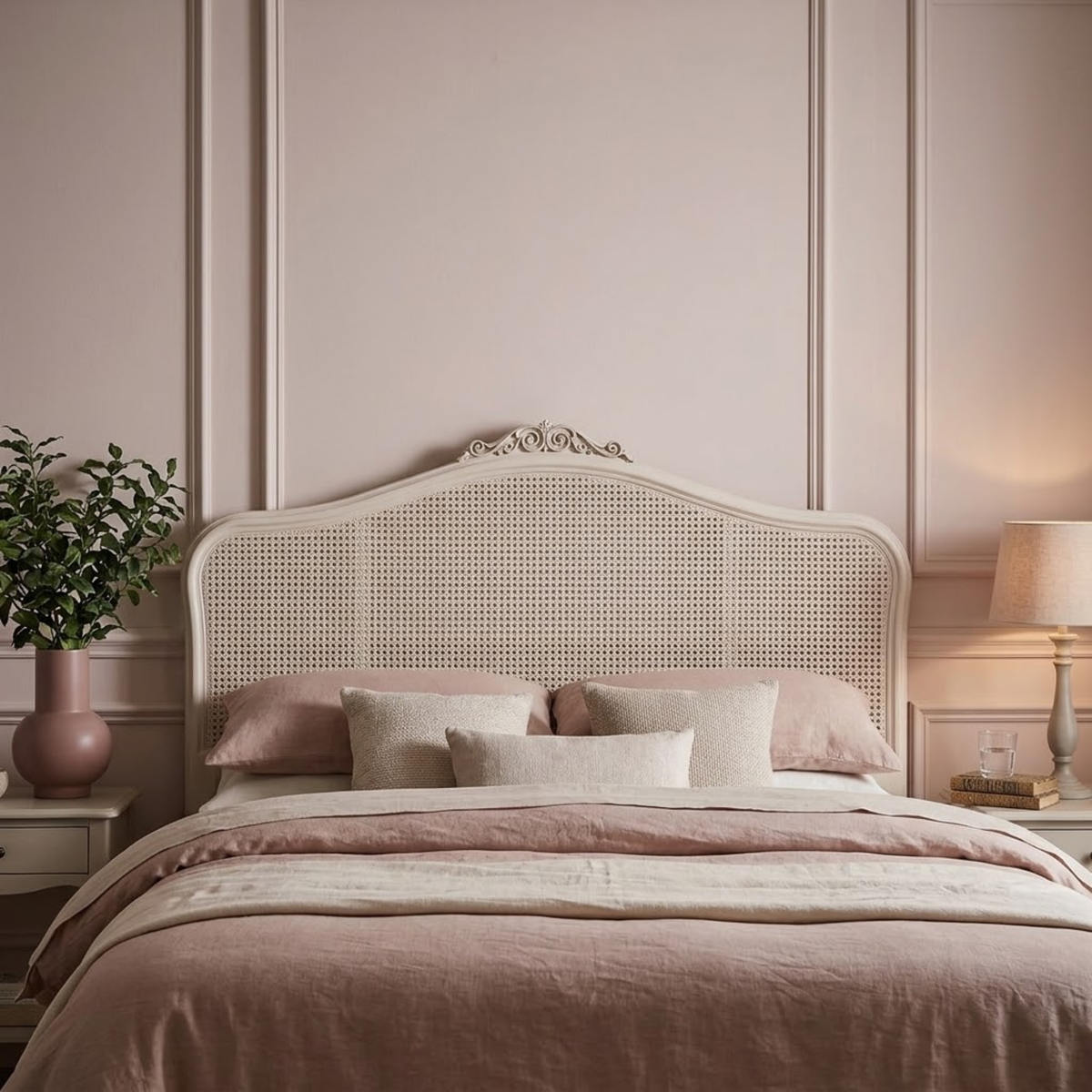 Ivory Rattan Super King Headboard