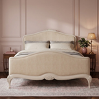 Ivory Upholstered Double Bed