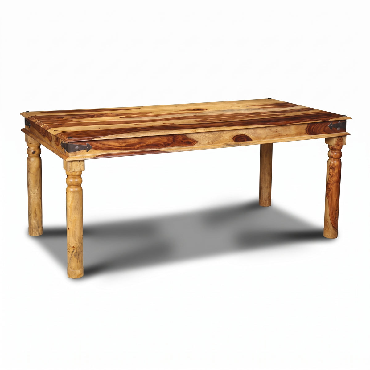 Jali Sheesham Wood Dining Table, Light, 180cm