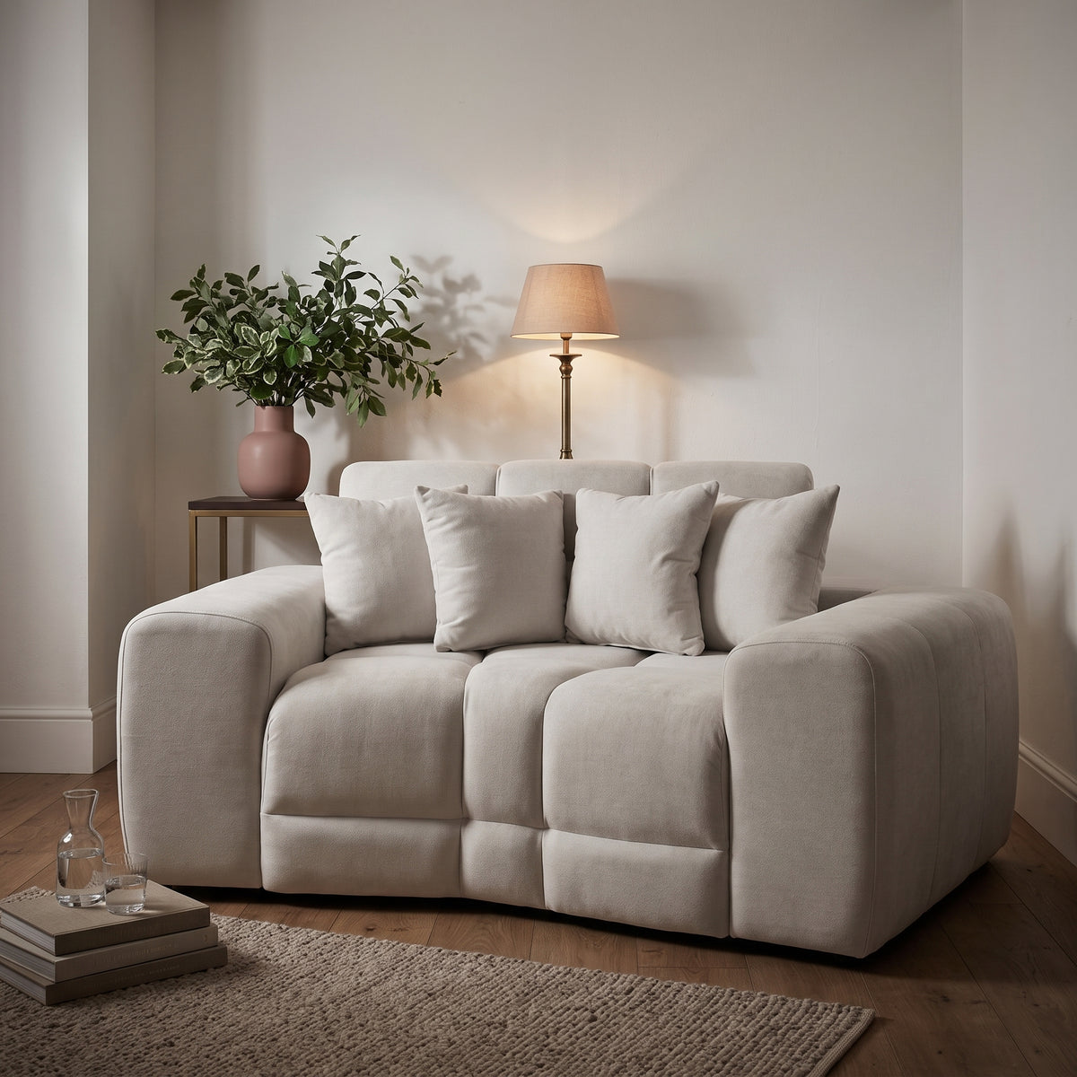 Beehive Jacob Fabric 2 Seater Sofa 175cm in Natural