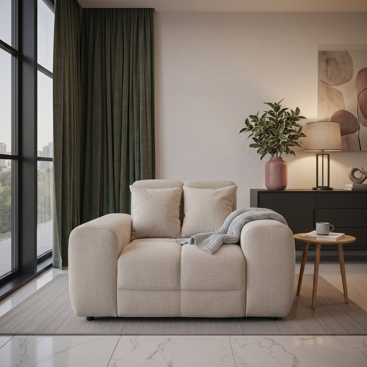 Beehive Jacob Fabric Armchair in Natural