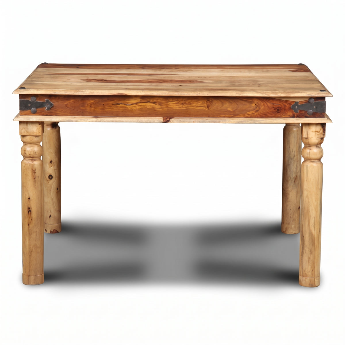 Jali Sheesham Wood Dining Table, Light, 120cm