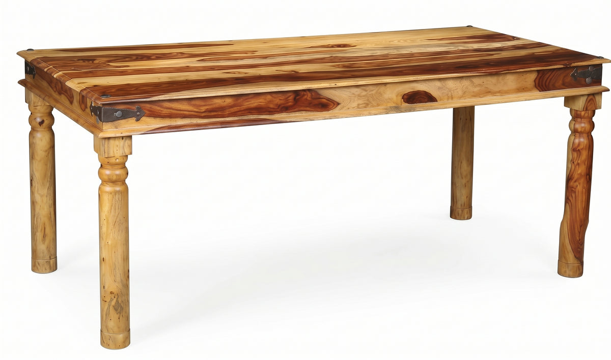 Jali Sheesham Wood Dining Table, Light, 180cm