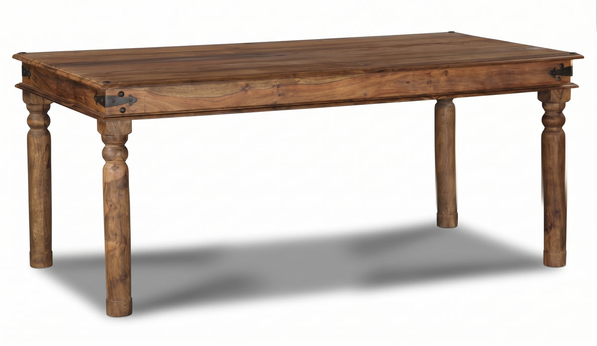 Jali Sheesham Wood Dining Table, Natural, 180cm