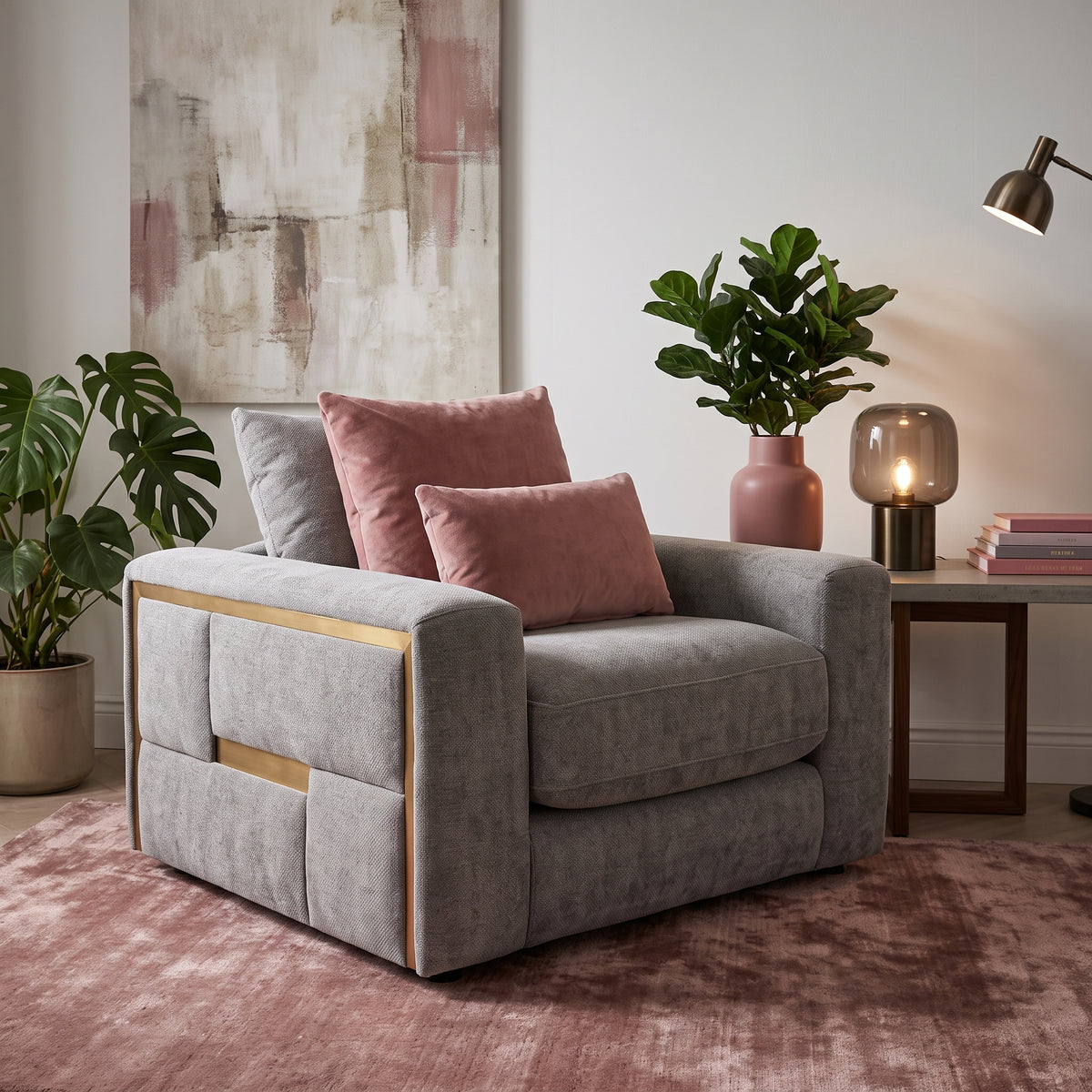 Beehive Jupiter Fabric Armchair in Grey
