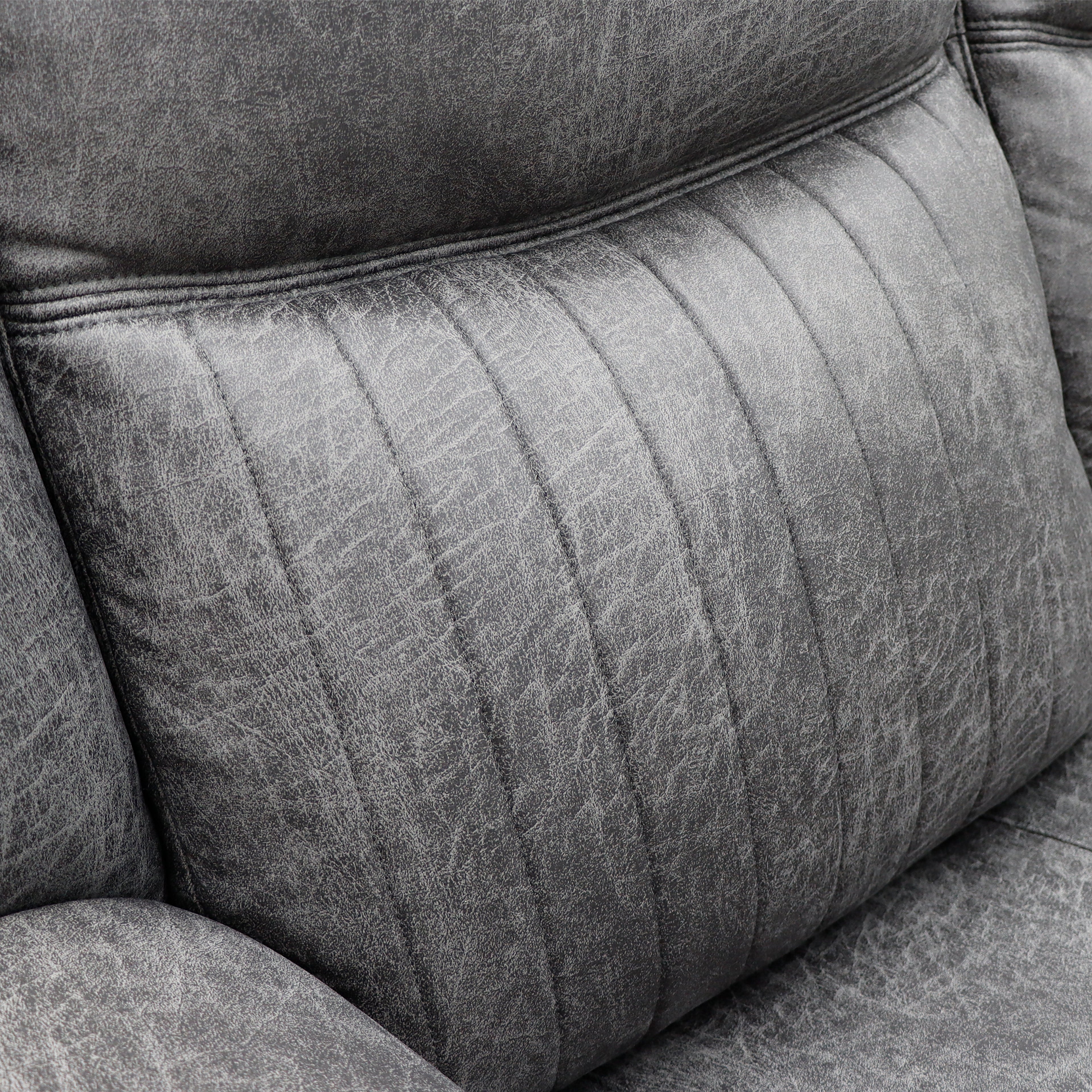 Leon Electric Recliner Sofa Grey 3 Seater