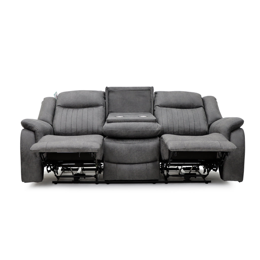 Leon Electric Recliner Sofa Grey 3 Seater